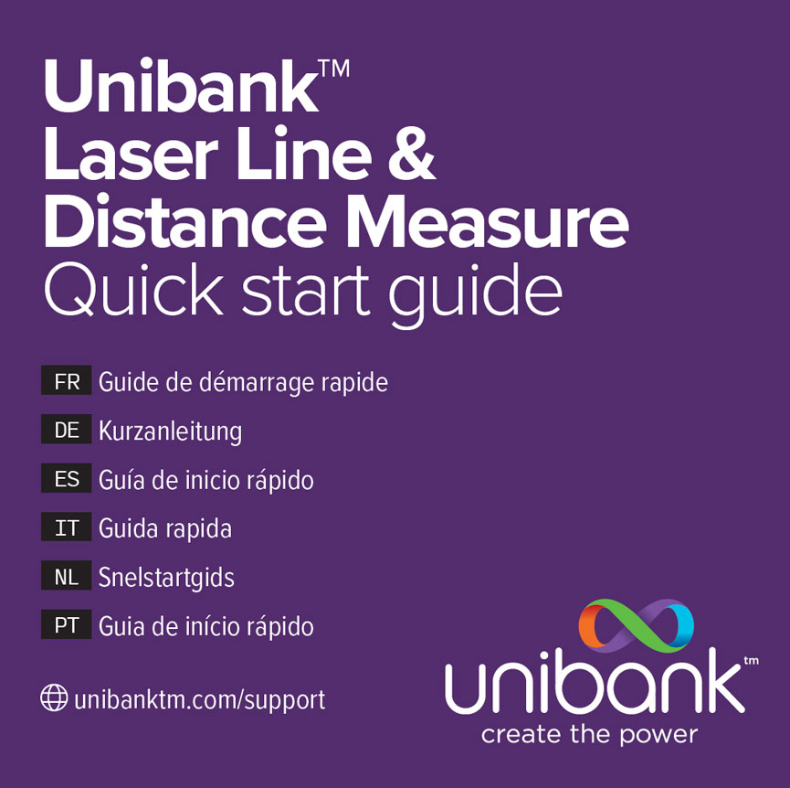 unibank power bank laser measure quick start guide