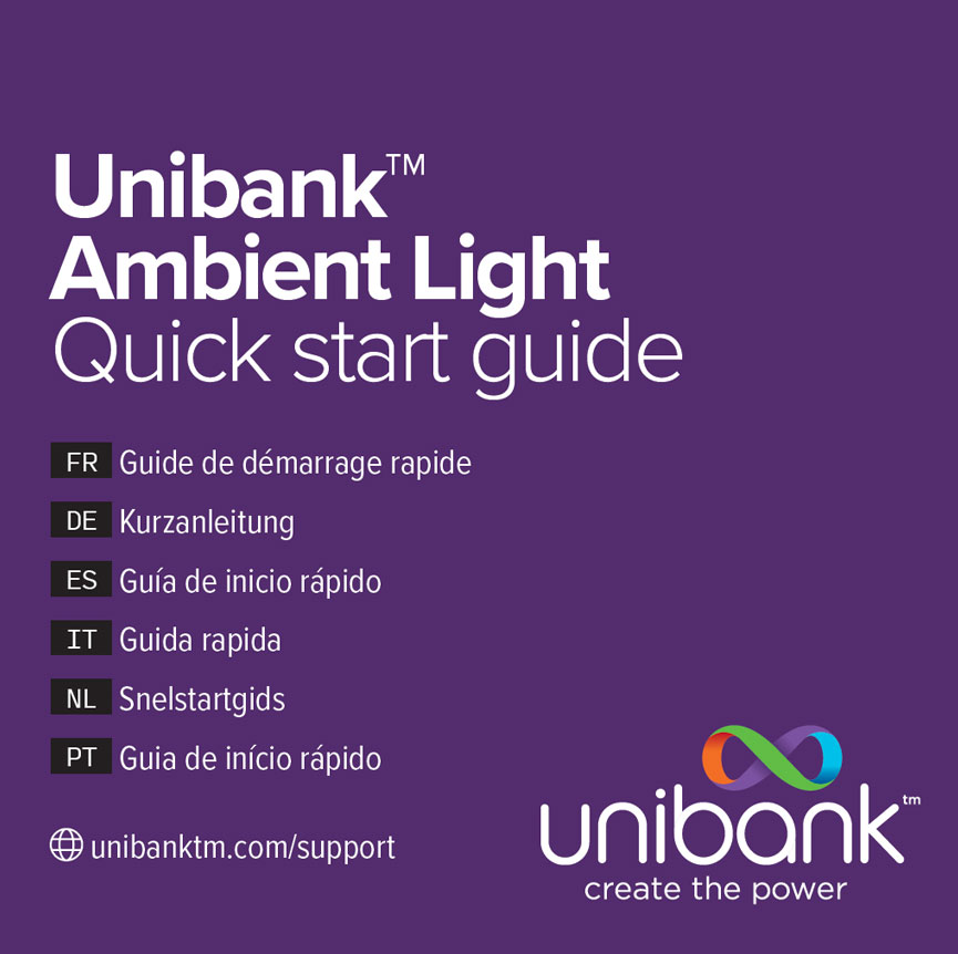 Unibank power bank ambient light quick start guide