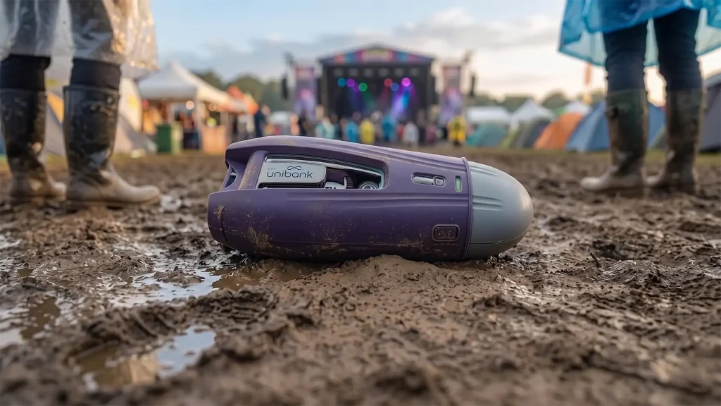 Rugged portable charger built for crowded festival environments