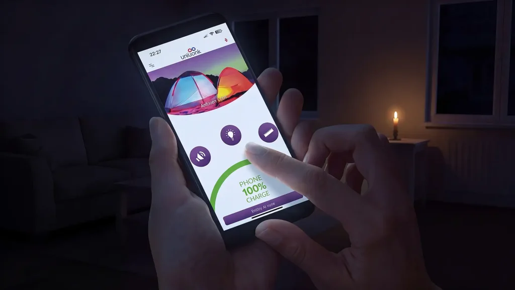 Portable power bank keeping communication devices connected during blackout