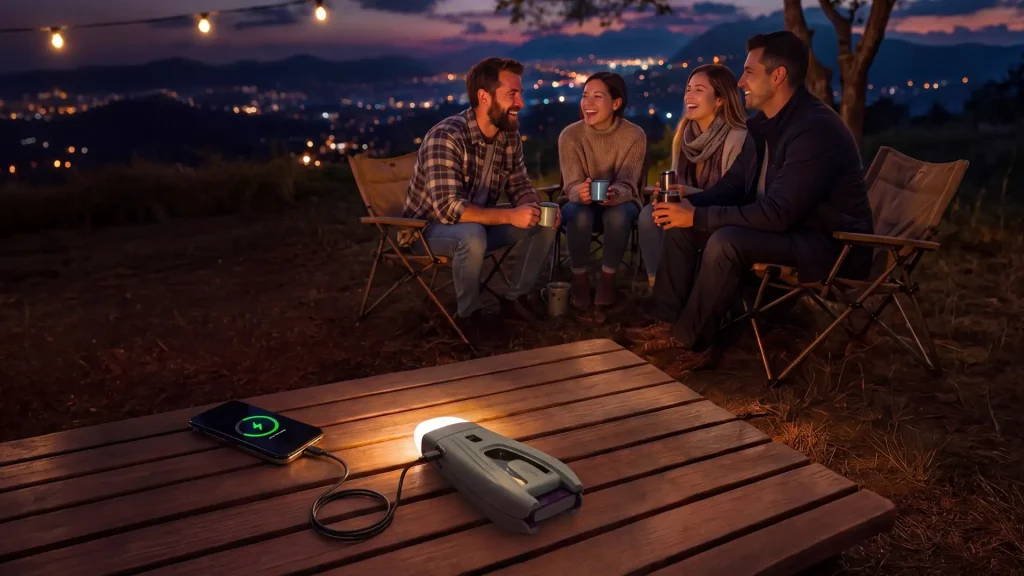 Unibank portable charger powering phones during social nightlife events