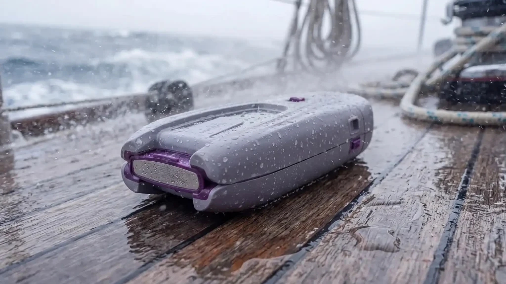 Portable charger designed for wet marine conditions and boating